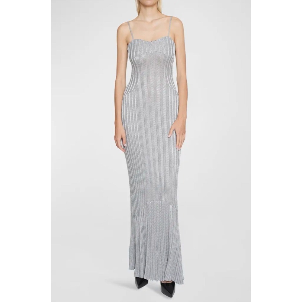 Givenchy - Metallic 4G Cable Knit Maxi Dress Size L‎